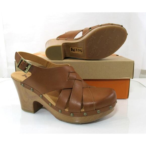 Women's Korks Wynne Platform Clog heeled Sandals Comfort Tan Size 9 - Picture 7 of 7